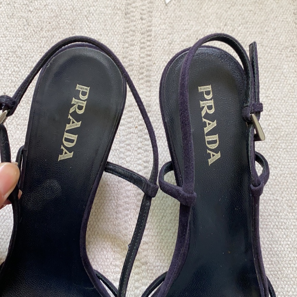 Prada Black Strappy Slingback Heeled Sandals - Picture 4 of 16
